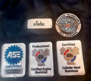 A photo of John's professional certifications